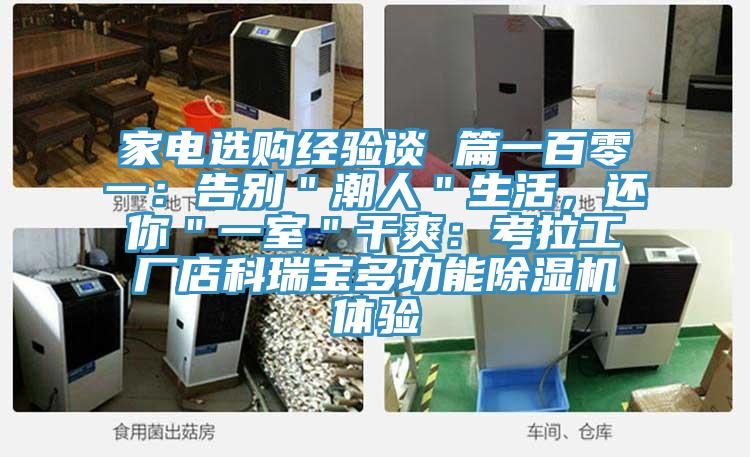 家电选购经验谈 篇一百零一：告别＂潮人＂生活，还你＂一室＂干爽：考拉工厂店科瑞宝多功能91香蕉视频下载网站体验